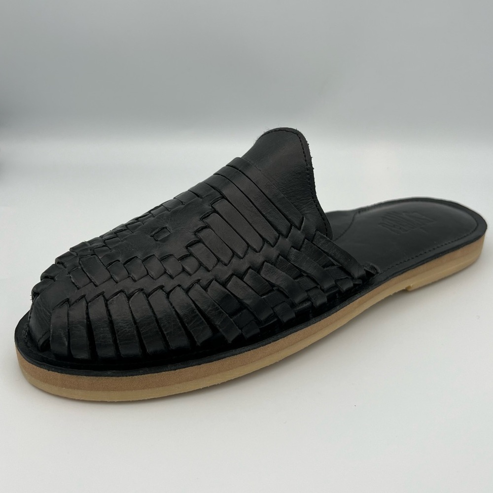 EEUC Black Woven Slide Sandal for Women